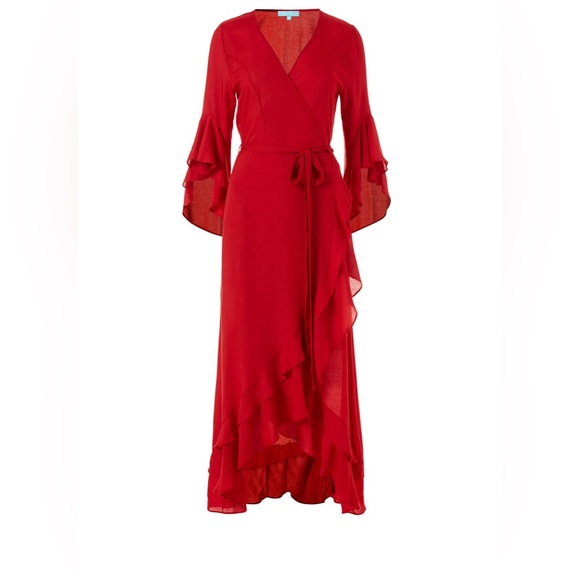 Melissa Odabash Cheryl Red Wrap Dress - Picture 2 of 12